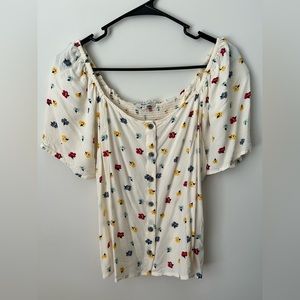Madewell Floral Baby Tee Size Small
